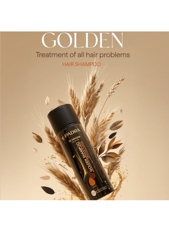 بادرا شامبو بادرا الذهبي ثلاثي الأبعاد المضاد للقشرة ومعزز نمو الشعر | مع بيروكتون أولامين، كافيين، بيوتين وكولاجين – 200 مل - Image 5